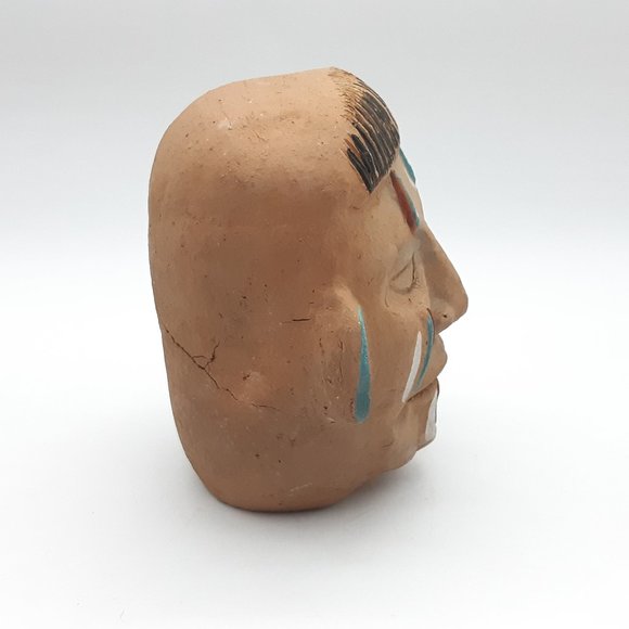 Terracotta Mayan Head Bust of the God Kukulkan - Picture 5 of 11